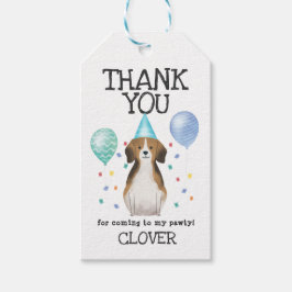 Beagle Pawty Dog Birthday Bedankt voor het cadeaut Cadeaulabel