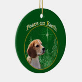 Beagle Peace Keramisch Ornament (Rechts)
