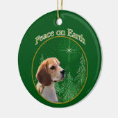 Beagle Peace Keramisch Ornament (Links)