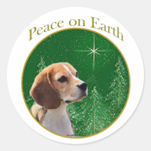 Beagle Peace Ronde Sticker