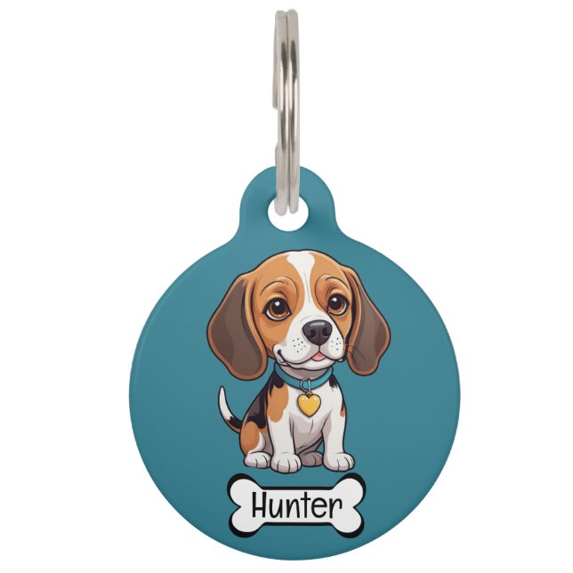 Beagle Personaliseer ID-halsband Huisdierpenning (Voorkant)
