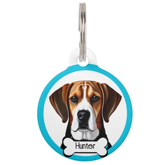 Beagle Personaliseer ID-hondentag Huisdierpenning (Voorkant)