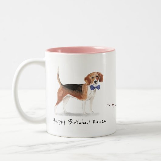 Beagle Personalized Mug Tweekleurige Koffiemok (Links)