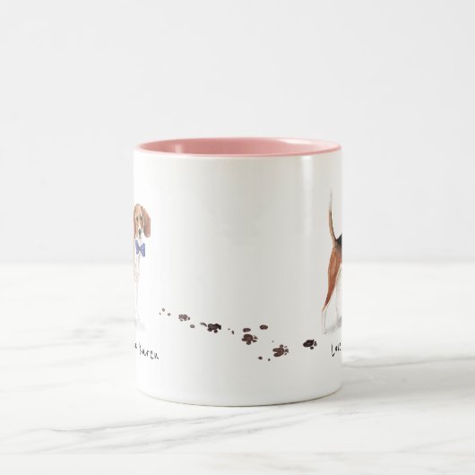 Beagle Personalized Mug Tweekleurige Koffiemok (Center)