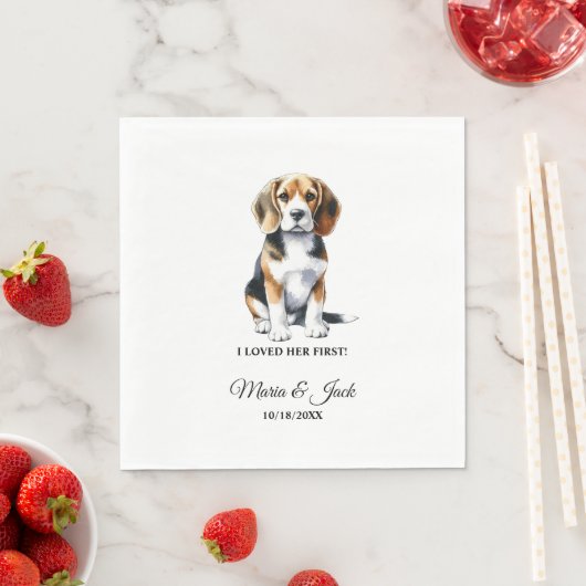 Beagle Persoonlijke Hond Ik Hield Van Haar Eerste Servet (Insitu)