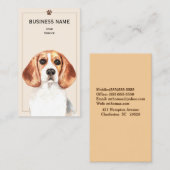 Beagle Pet Groomer/Vet/Sitters Visitekaartje (Voorkant / Achterkant)