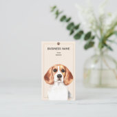 Beagle Pet Groomer/Vet/Sitters Visitekaartje (Staand voorkant)
