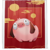 Beagle Pig_Pig Lover Douchegordijn (Voorkant)