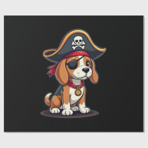 Beagle Piraat Kostuum Jolly Roger Vlag Schedel Kru Cadeaupapier