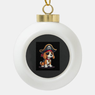 Beagle Piraat Kostuum Jolly Roger Vlag Schedel Kru Keramische Bal Ornament