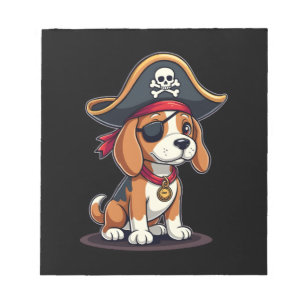 Beagle Piraat Kostuum Jolly Roger Vlag Schedel Kru Notitieblok