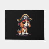 Beagle Pirate Costume Jolly Roger Flag Skull Cross Deurmat (Voorkant)