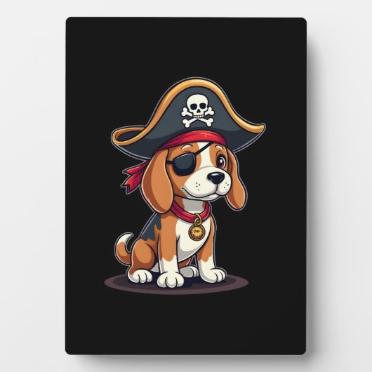 Beagle Pirate Costume Jolly Roger Flag Skull Cross Fotoplaat (voorkant)