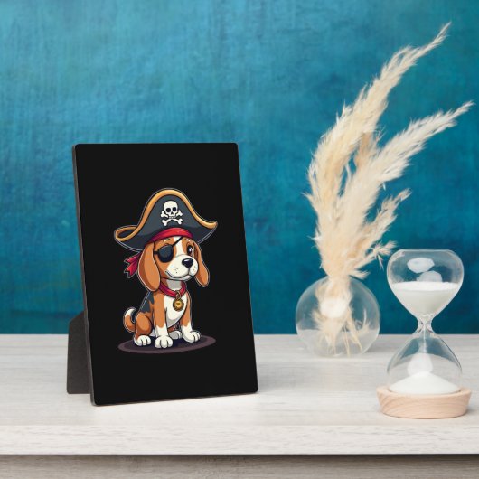 Beagle Pirate Costume Jolly Roger Flag Skull Cross Fotoplaat (Zijkant)