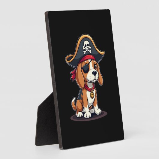 Beagle Pirate Costume Jolly Roger Flag Skull Cross Fotoplaat (Zijkant)