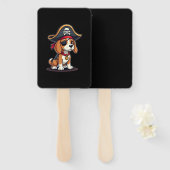 Beagle Pirate Costume Jolly Roger Flag Skull Cross Handwaaier (Voorkant en achterkant)
