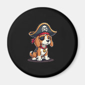 Beagle Pirate Costume Jolly Roger Flag Skull Cross Magneet (Voorkant)