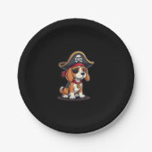 Beagle Pirate Costume Jolly Roger Flag Skull Cross Papieren Bordje (Voorkant)