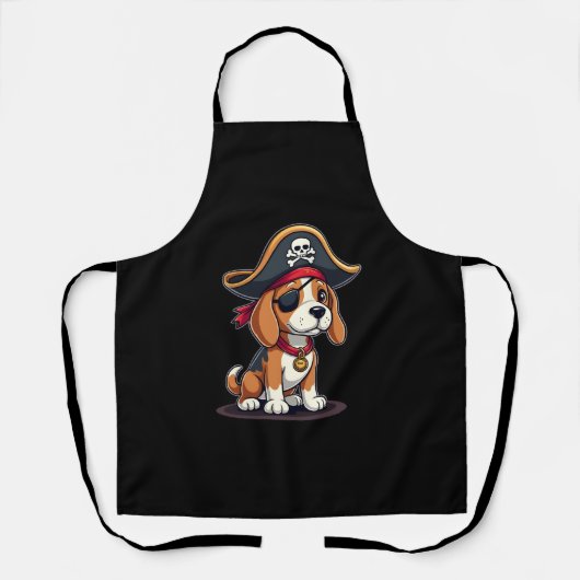 Beagle Pirate Costume Jolly Roger Flag Skull Cross Schort (Voorkant)
