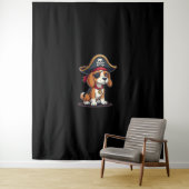 Beagle Pirate Costume Jolly Roger Flag Skull Cross Wandkleed (In situ)