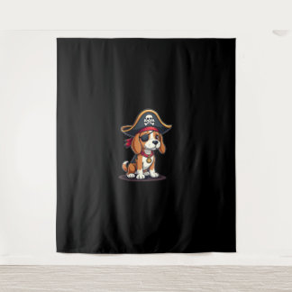 Beagle Pirate Costume Jolly Roger Flag Skull Cross Wandkleed