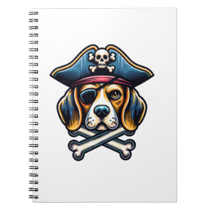Beagle Pirate Kostuum Skull Crossbones Hondenliefh Notitieboek