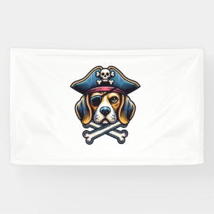 Beagle Pirate Kostuum Skull Crossbones Hondenliefh Spandoek