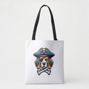 Beagle Pirate Kostuum Skull Crossbones Hondenliefh Tote Bag
