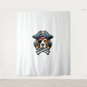 Beagle Pirate Kostuum Skull Crossbones Hondenliefh Wandkleed
