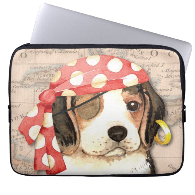 Beagle Pirate Laptop Sleeve (Voorkant)