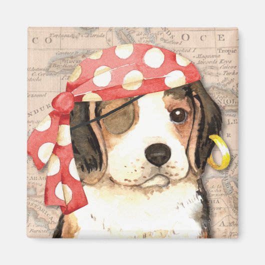 Beagle Pirate Magneet (Voorkant)