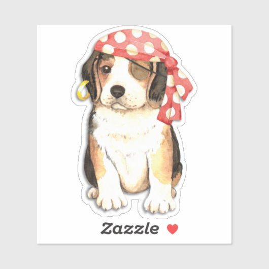 Beagle Pirate Vinyl Sticker (Vel)