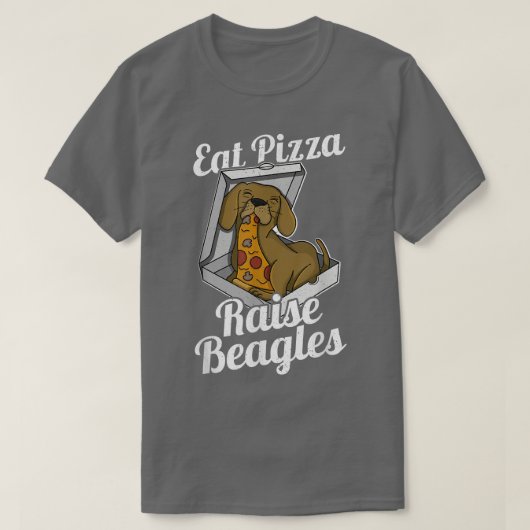 Beagle Pizza Walk Dog Eigenaar Lover Puppy 158 T-shirt (Design voorkant)