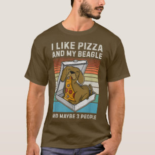 Beagle Pizza Walk Dog Eigenaar Lover Puppy 184 T-shirt