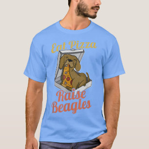 Beagle Pizza Walk Dog Eigenaar Lover Puppy 91 T-shirt