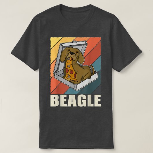 Beagle Pizza Walk Dog Owner Lover Puppy96 T-shirt (Design voorkant)