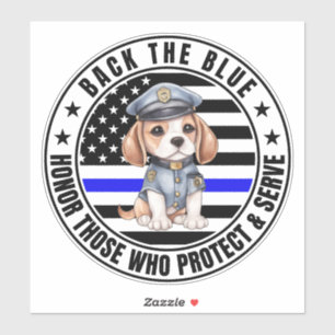 Beagle Politie achter het blauw Sticker