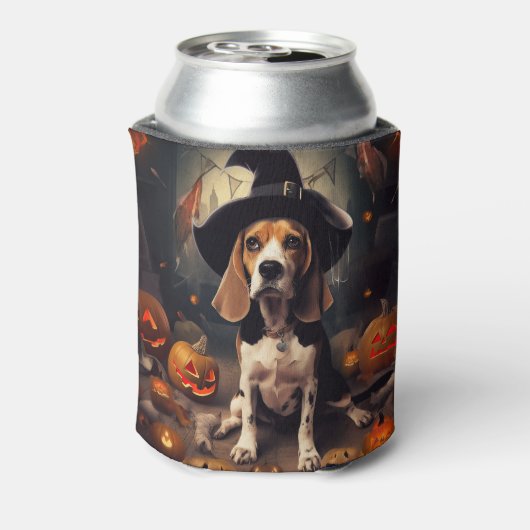 Beagle pompoenen Halloween eng Blikjeskoeler (Blikje Achterkant)