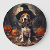 Beagle pompoenen Halloween eng Grote Klok (Voorkant)