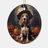 Beagle pompoenen Halloween eng Keramisch Ornament (Links)