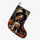 Beagle pompoenen Halloween eng Kleine Kerstsok (Voorkant (Hangend))