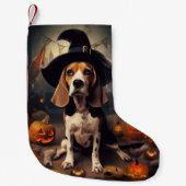 Beagle pompoenen Halloween eng Kleine Kerstsok (Voorkant)