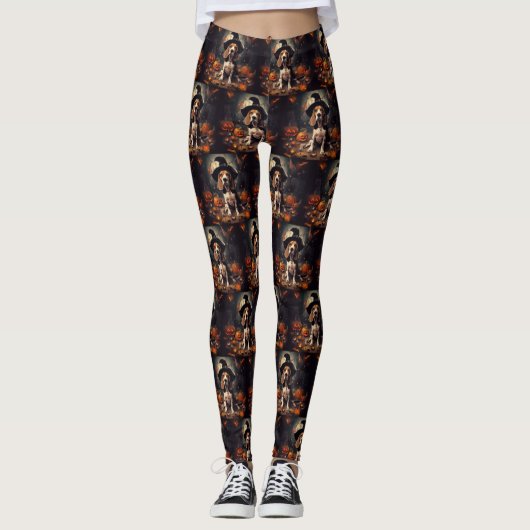 Beagle pompoenen Halloween eng Leggings (Voorkant)