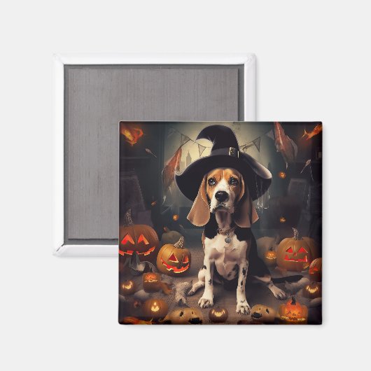 Beagle pompoenen Halloween eng Magneet (Voorkant / Achterkant)