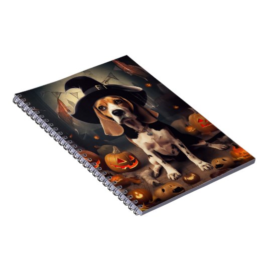 Beagle pompoenen Halloween eng Notitieboek (Rechterzijde)