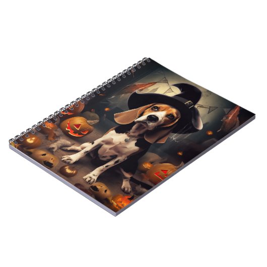 Beagle pompoenen Halloween eng Notitieboek (Linkerzijde)