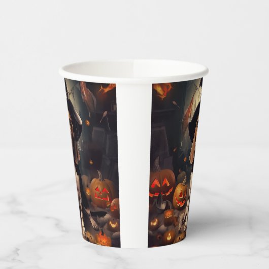 Beagle pompoenen Halloween eng Papieren Bekers (Links)