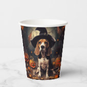 Beagle pompoenen Halloween eng Papieren Bekers (Voorkant)