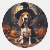 Beagle pompoenen Halloween eng Ronde Sticker (Voorkant)