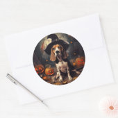 Beagle pompoenen Halloween eng Ronde Sticker (Envelop)